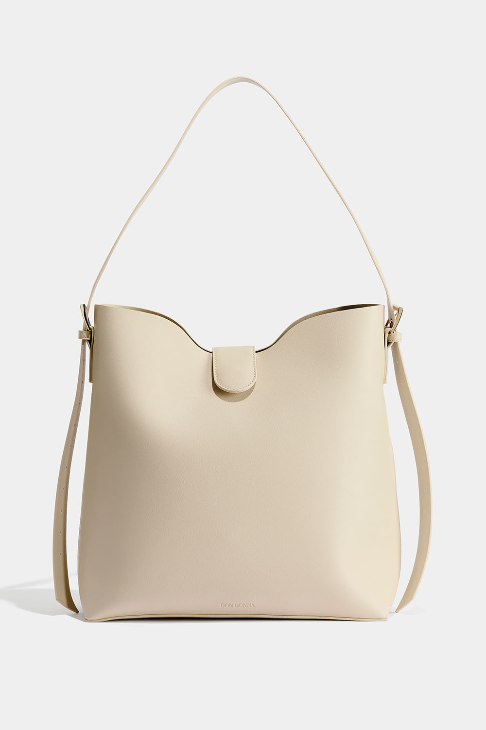 Stor off-white väska med justerbar axelrem