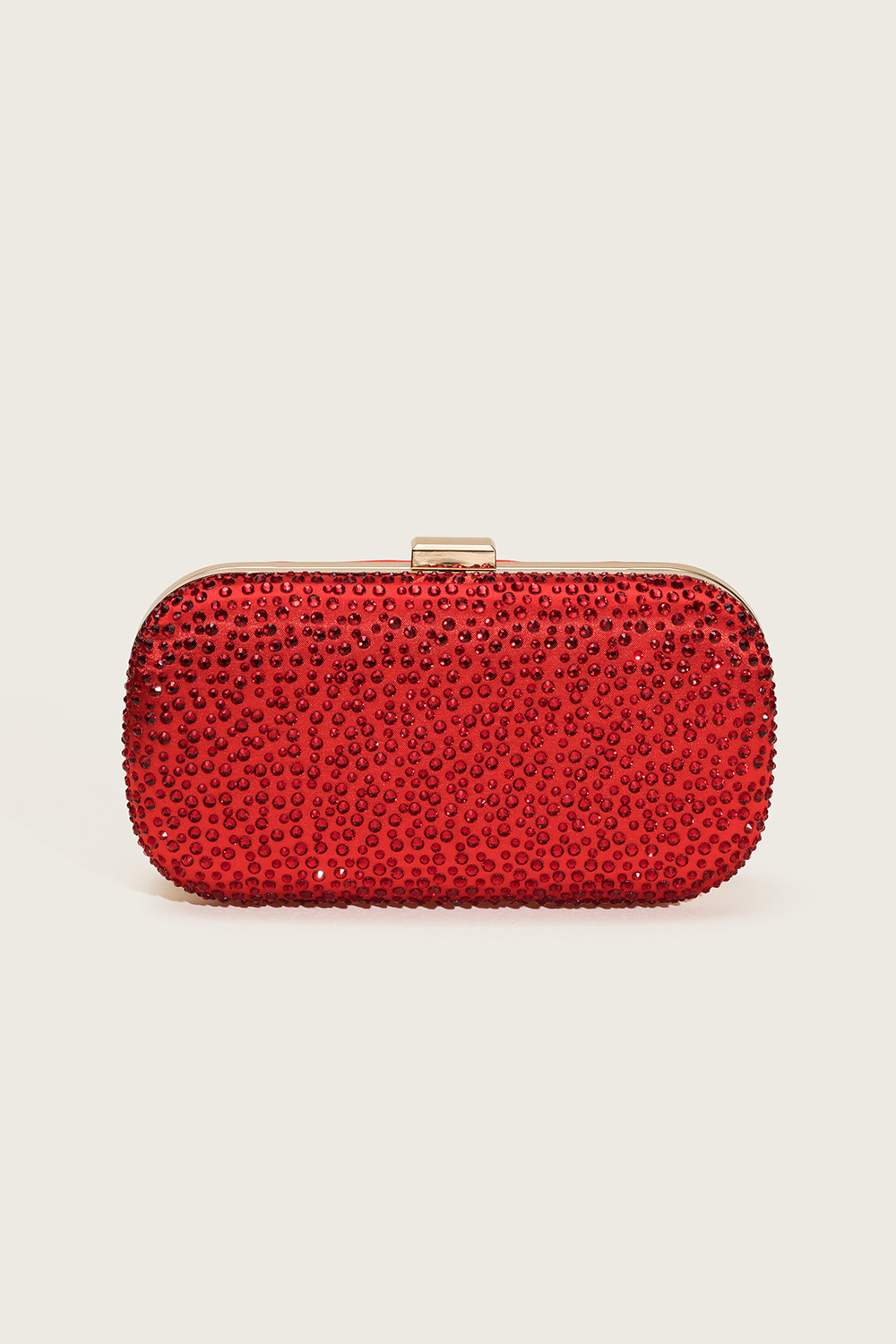 Röd clutch väska med strass