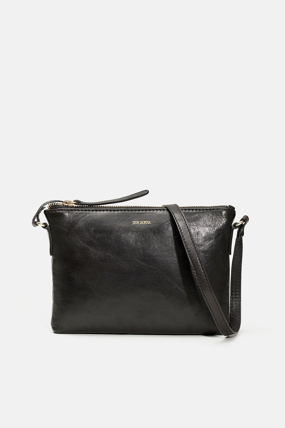 Svart crossbody väska i läder