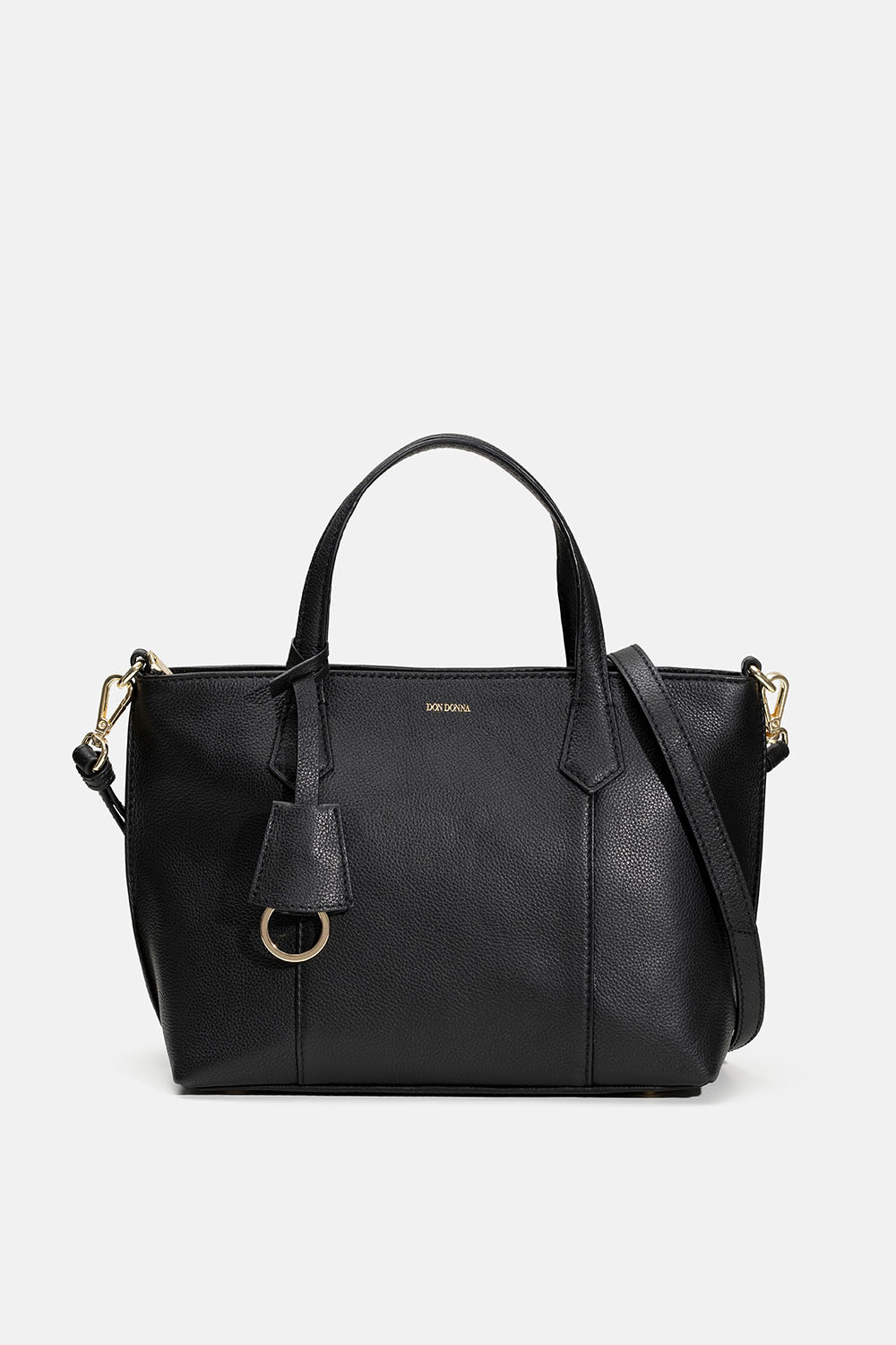 Liten svart tote bag i läder