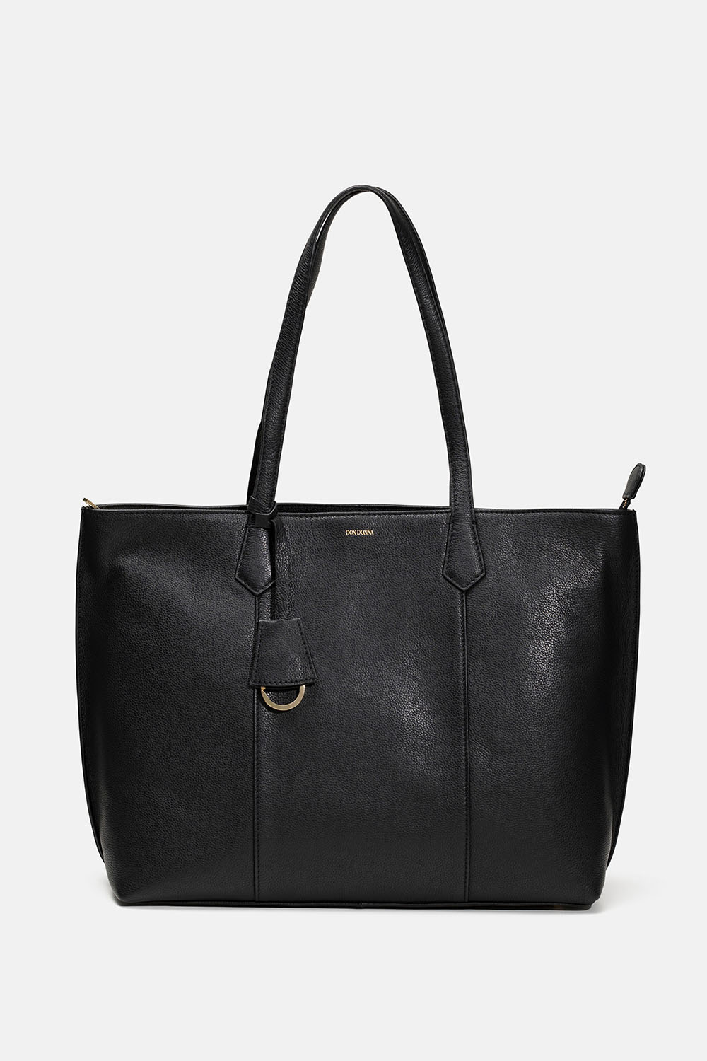 Stor svart tote bag i läder