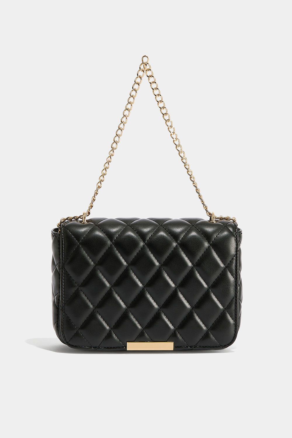 Fyrkantig quiltad väska i svart