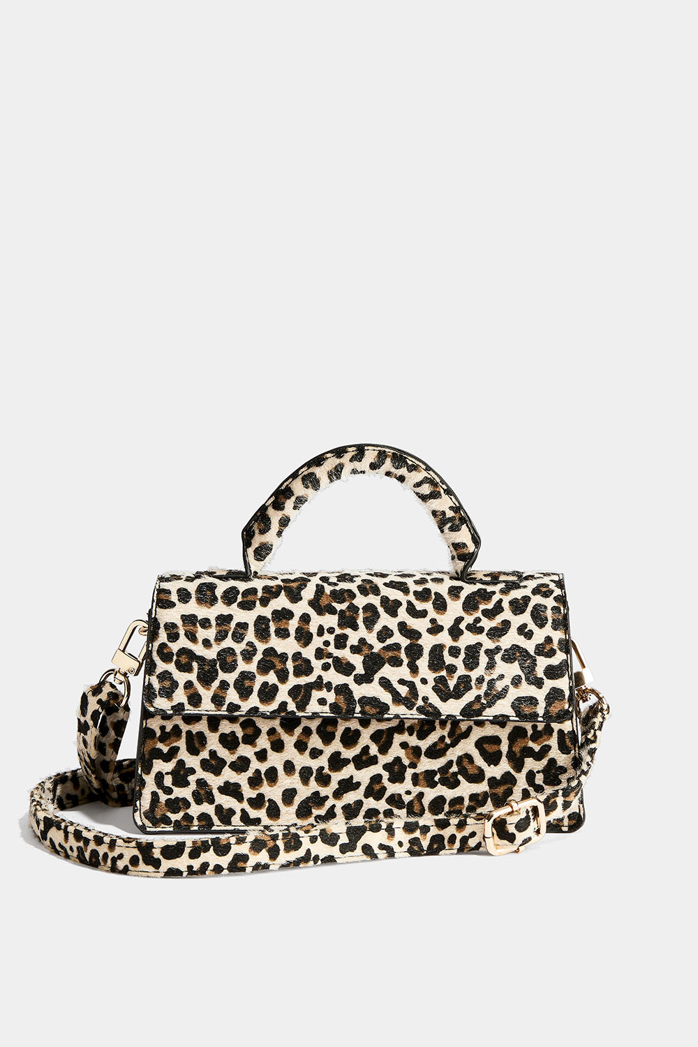 Liten leopardmönstrad rektangulär väska