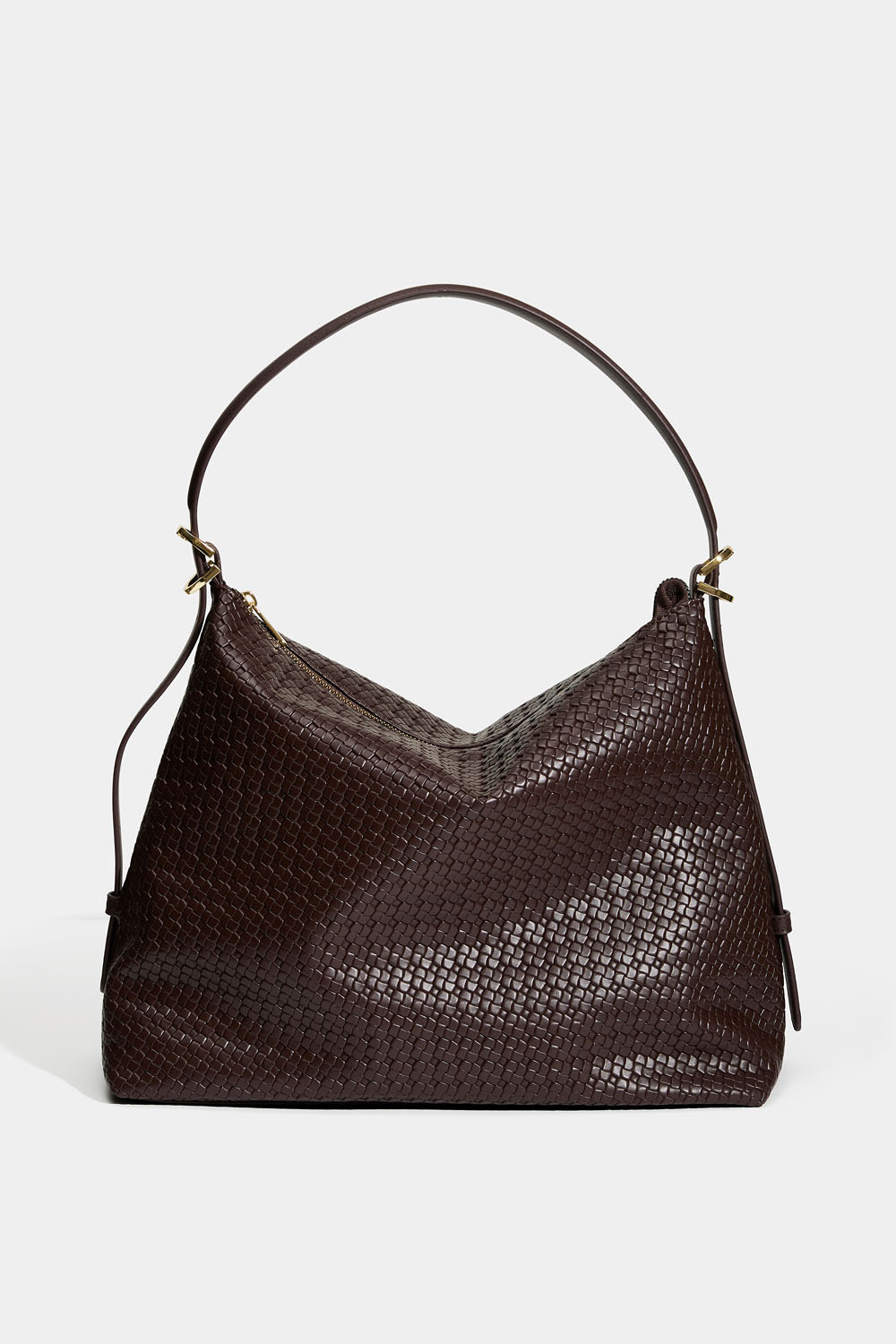 Brun hoboväska med vävd textur