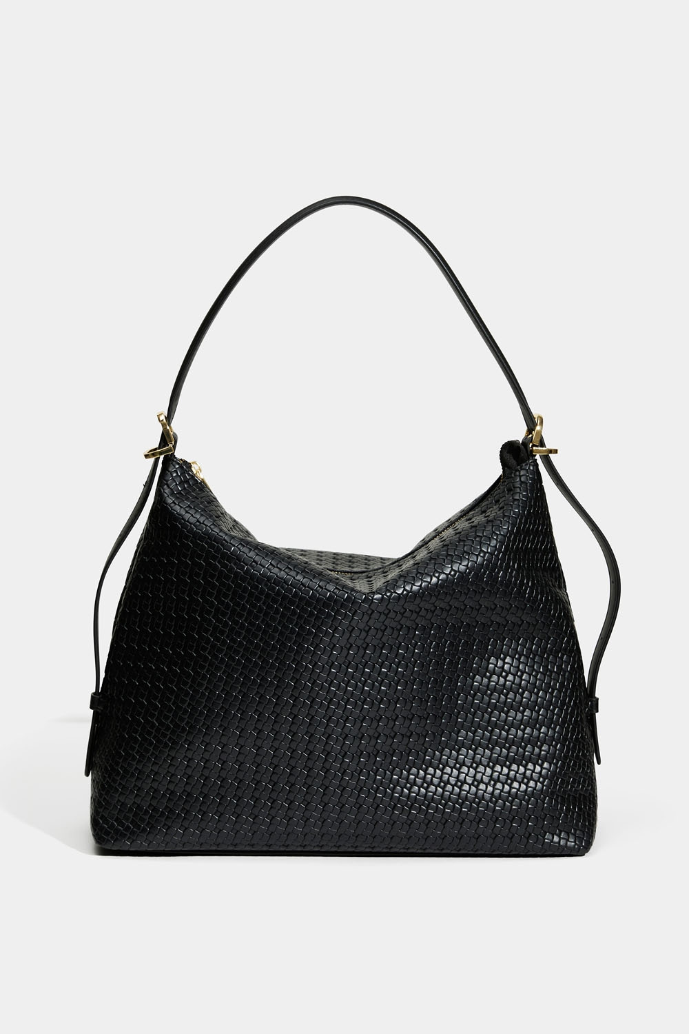 Svart hoboväska med vävd textur