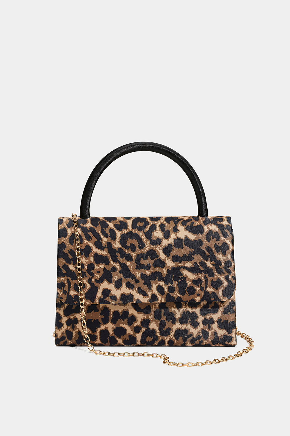Leopardmönstrad väska med kedja