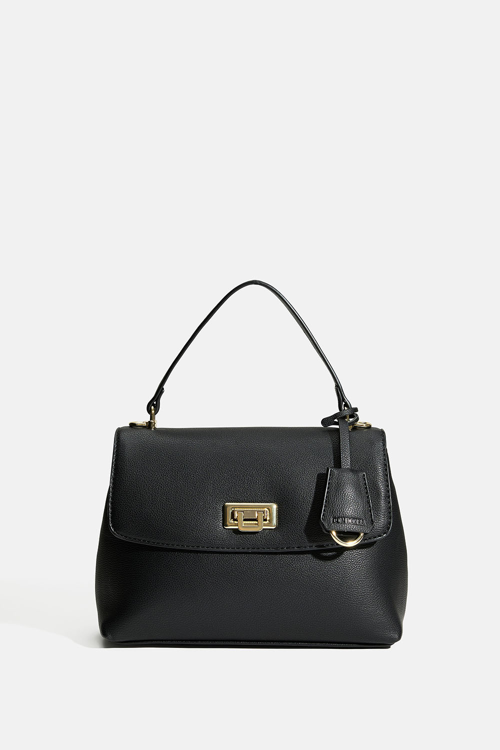 Väska med topphandtag i svart läderimitation