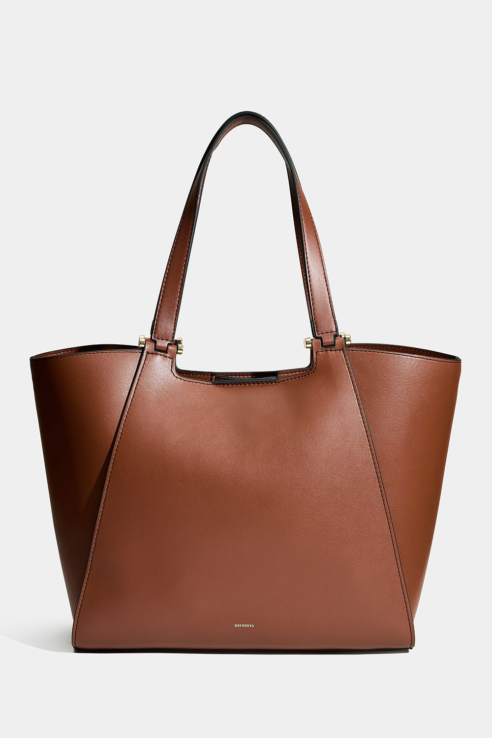 Brun tote bag med dubbel axelrem