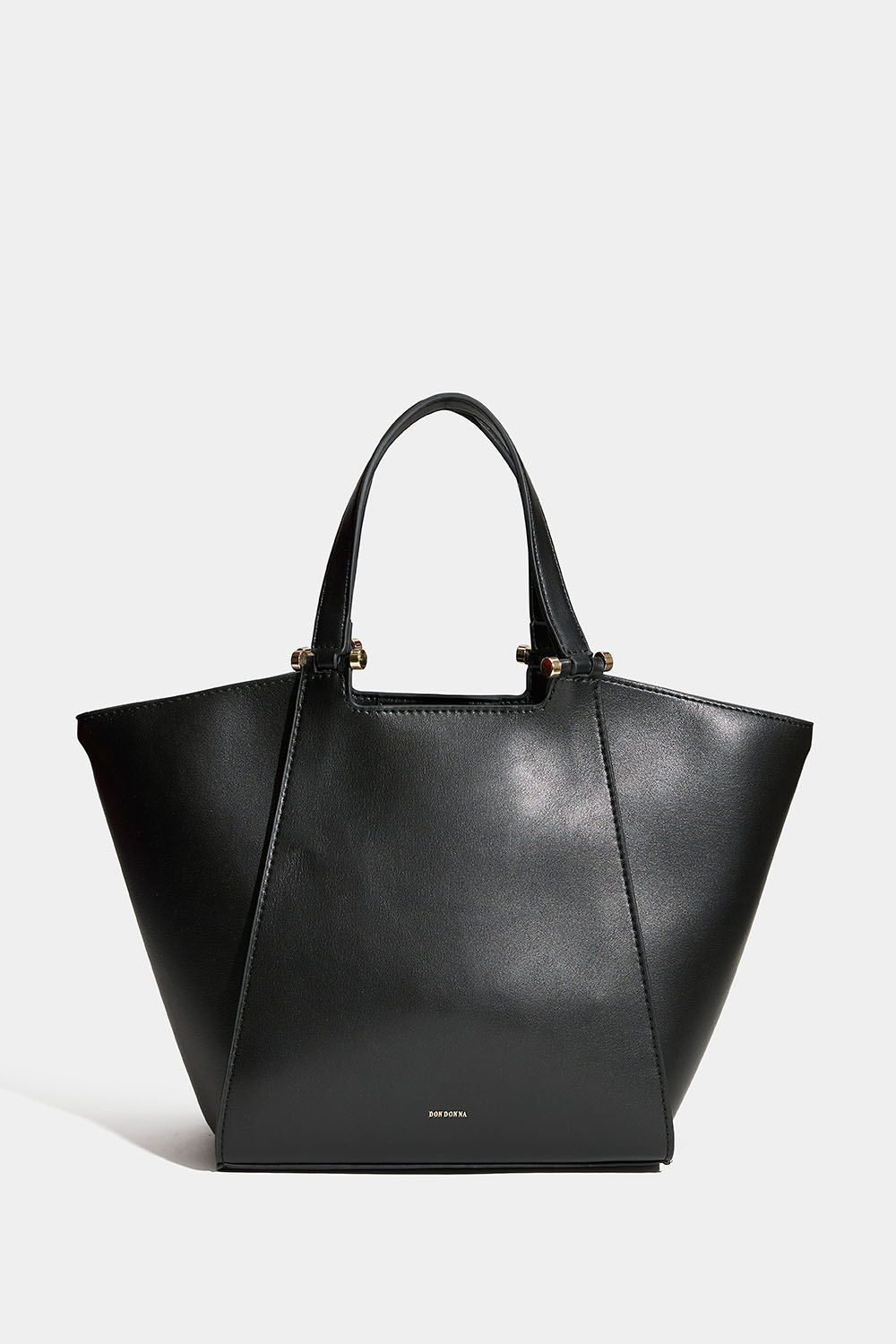 Liten svart tote bag med dubbel axelrem