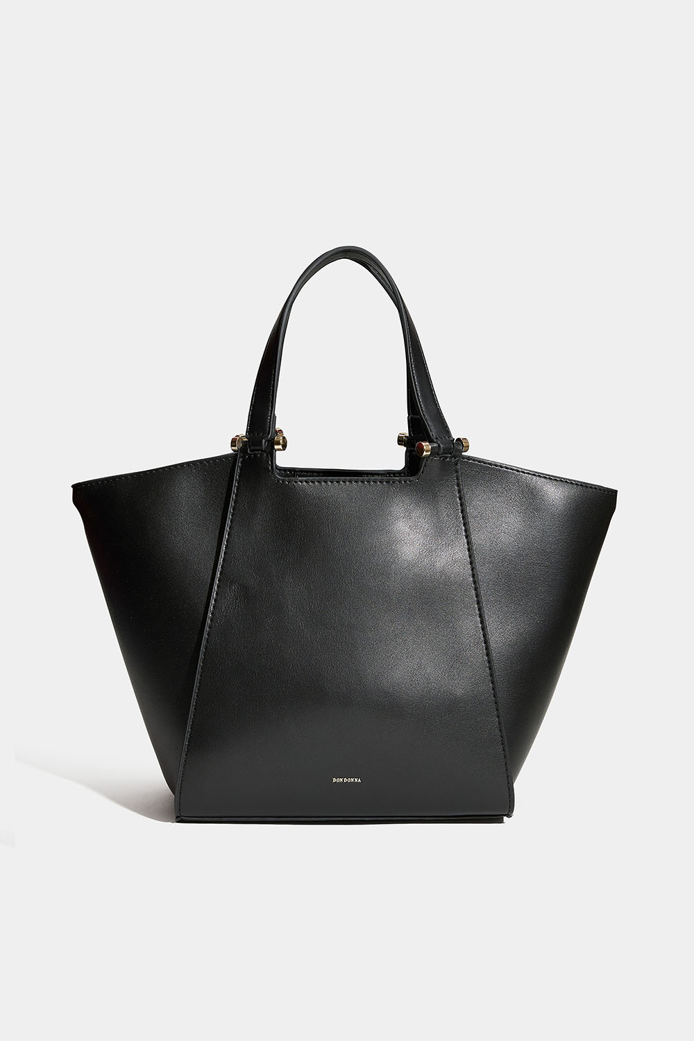 Liten svart tote bag med dubbel axelrem