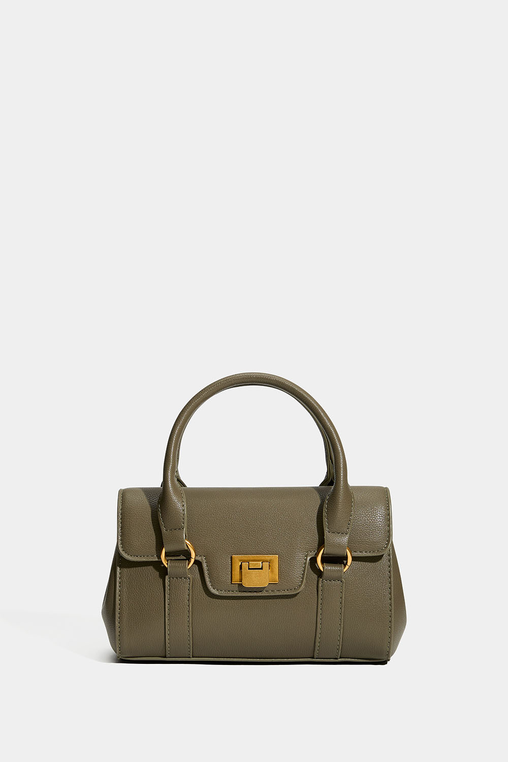 Liten grön handväska med dubbelhandtag