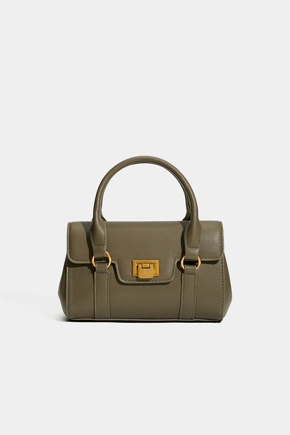 Liten grön handväska med dubbelhandtag