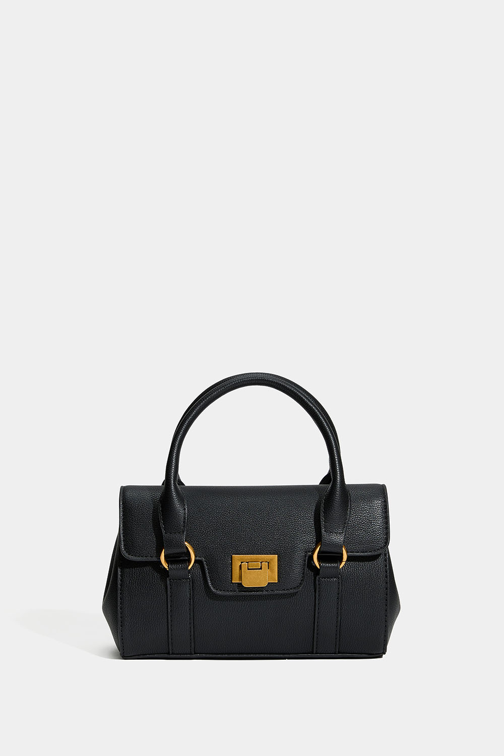 Liten svart handväska med dubbelhandtag