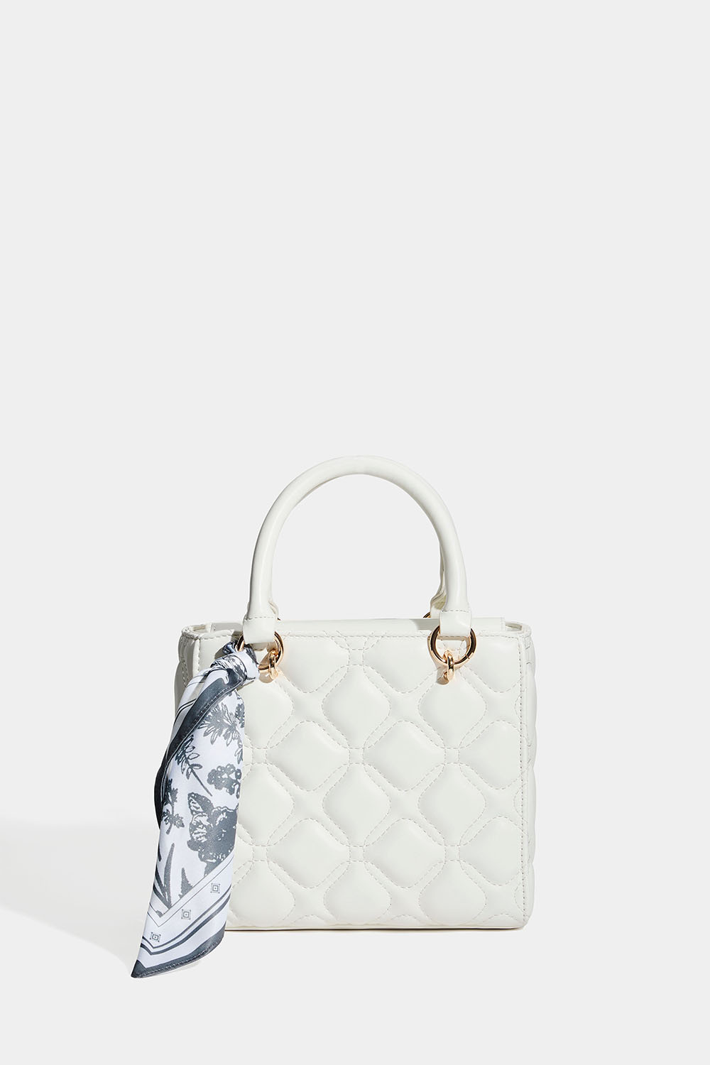 Rosa väska med quiltad design och scarf