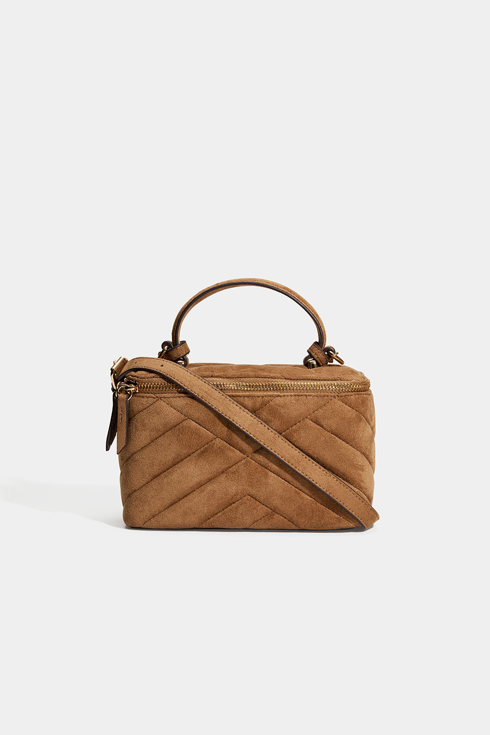 Beige crossbody med quiltad design