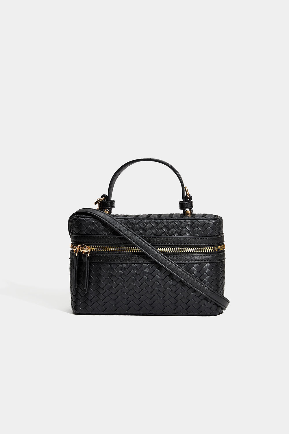 Svart crossbody med flätad design