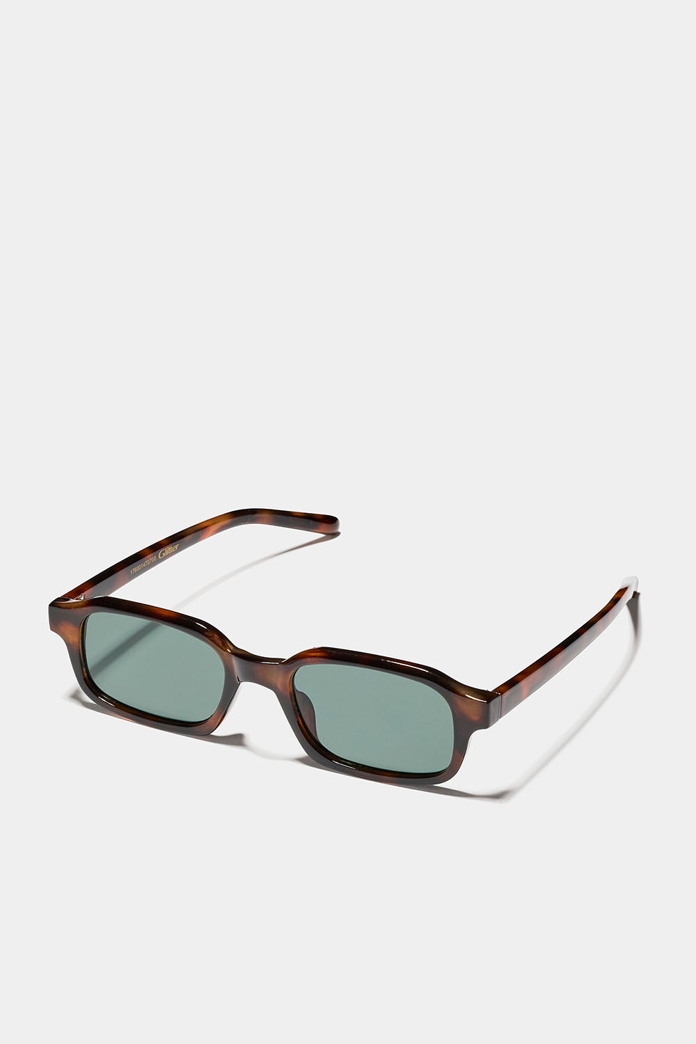 Bruna rektangulära solglasögon med smala skalmar