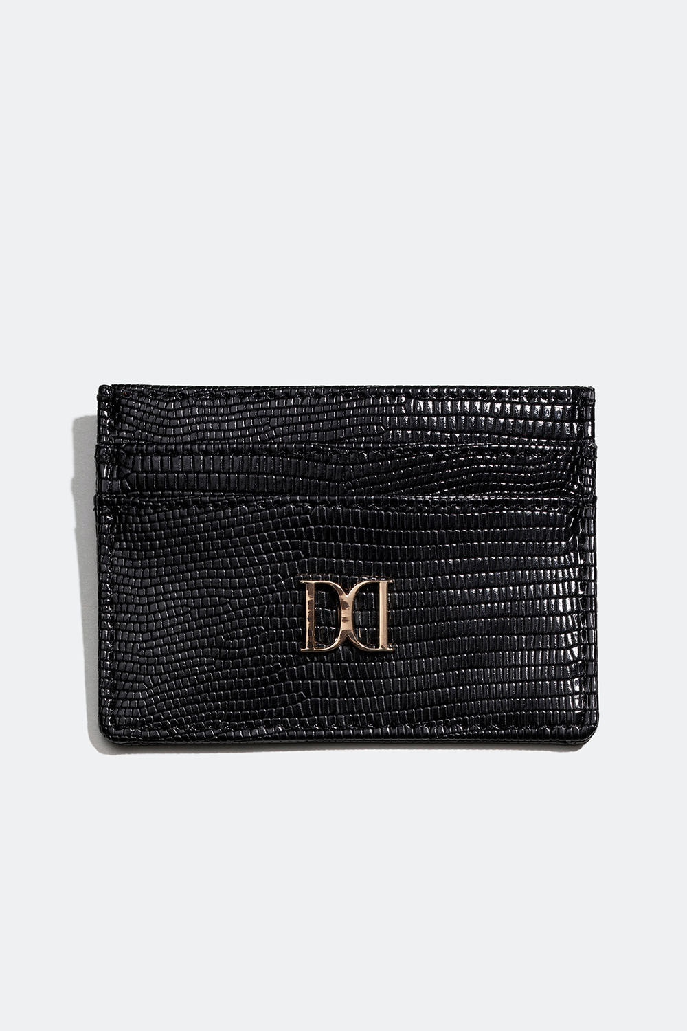 Svart korthållare i ormskinnsimitation