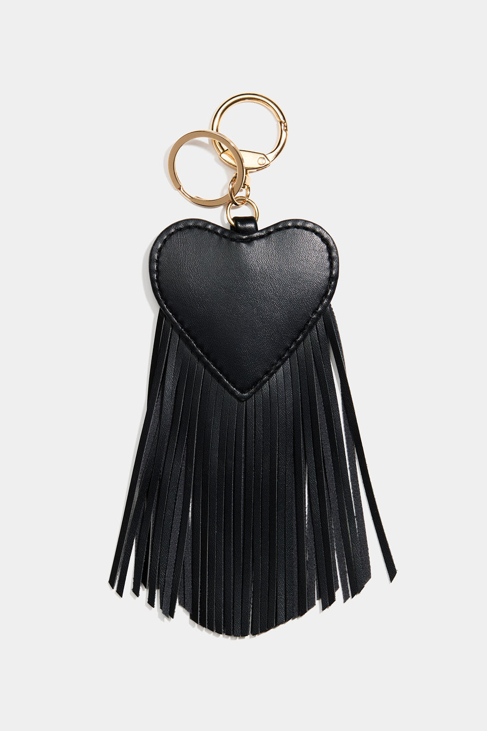 Väskdekoration med hjärta och fransar