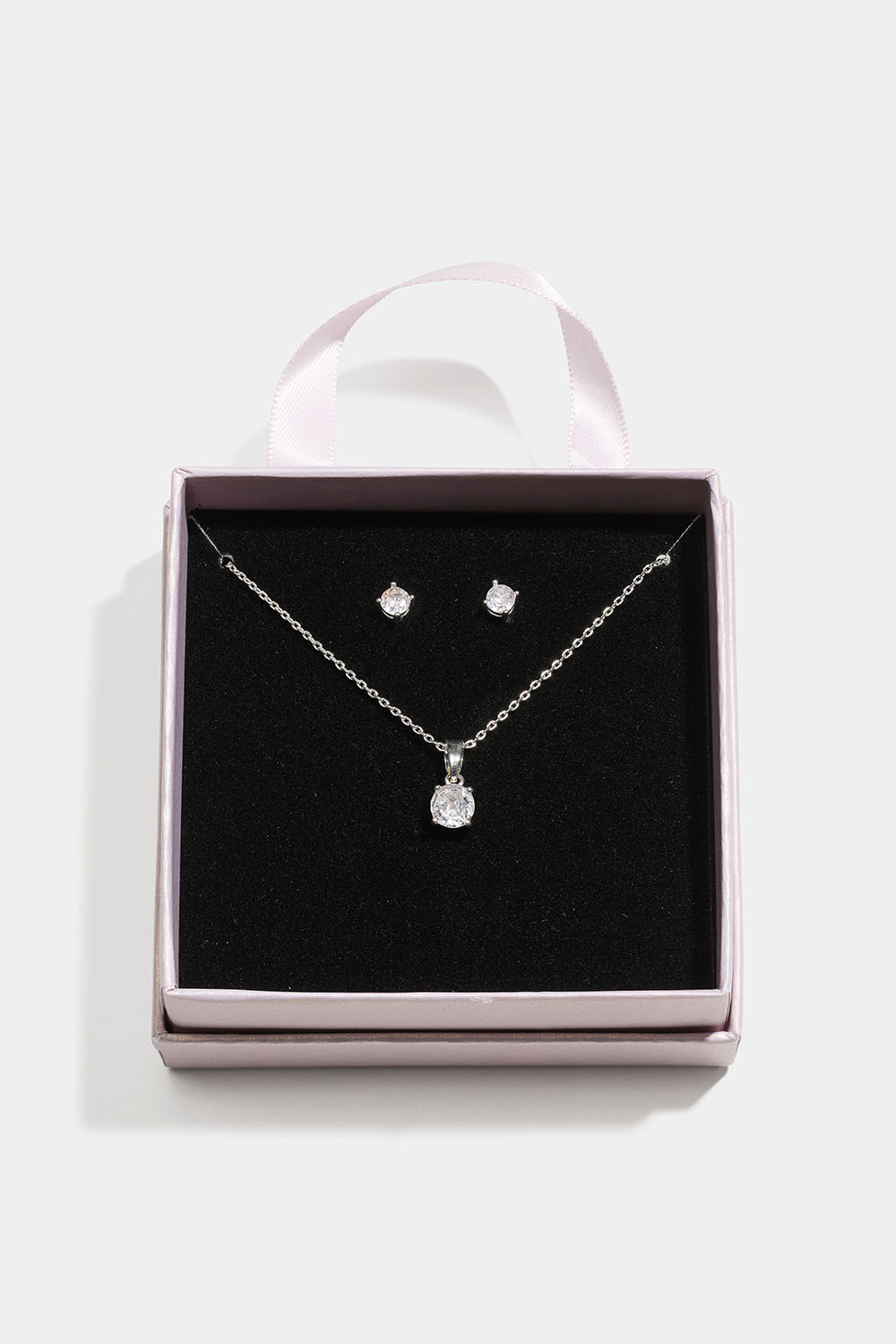 Smyckesset med glasstenar i presentask