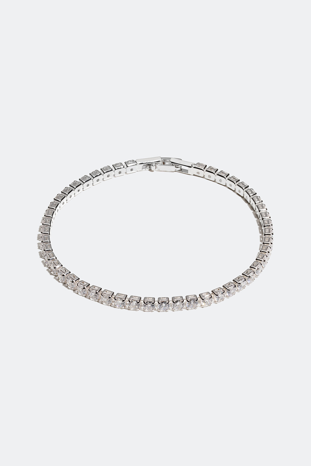 Silverfärgat tennisarmband, 0,3 cm