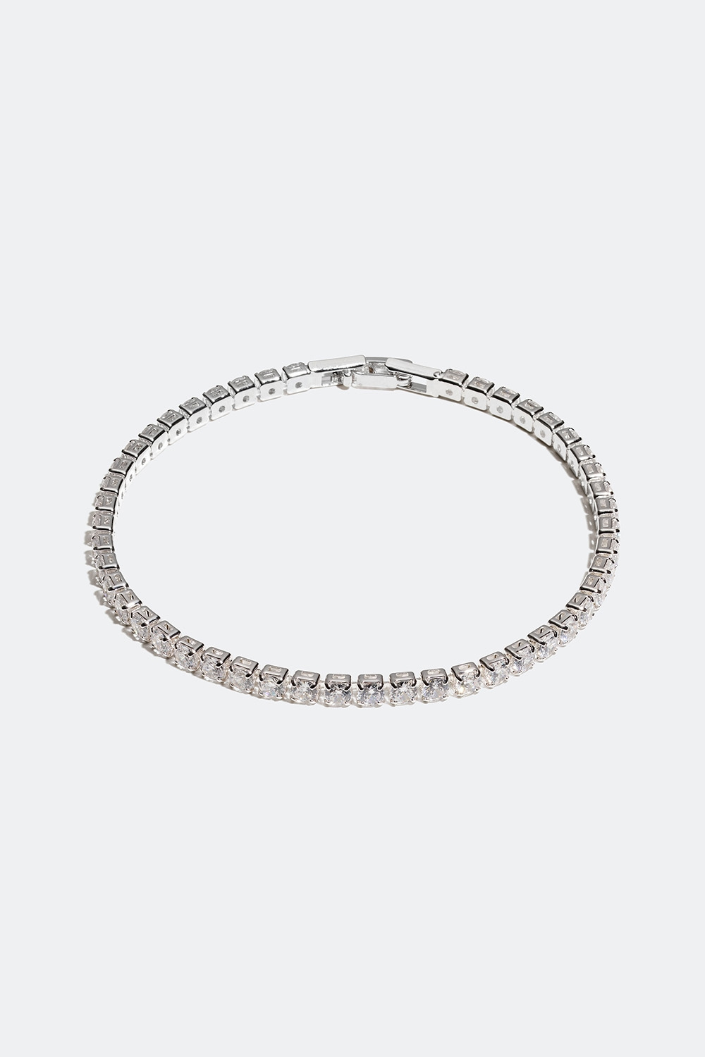 Silverfärgat tennisarmband, 0,3 cm