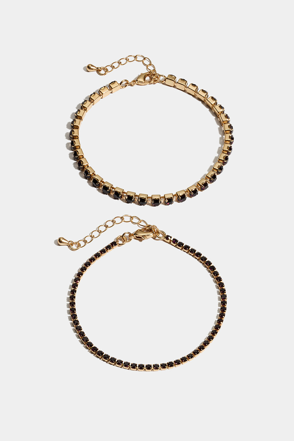 2-pack armband med vinröda glasstenar