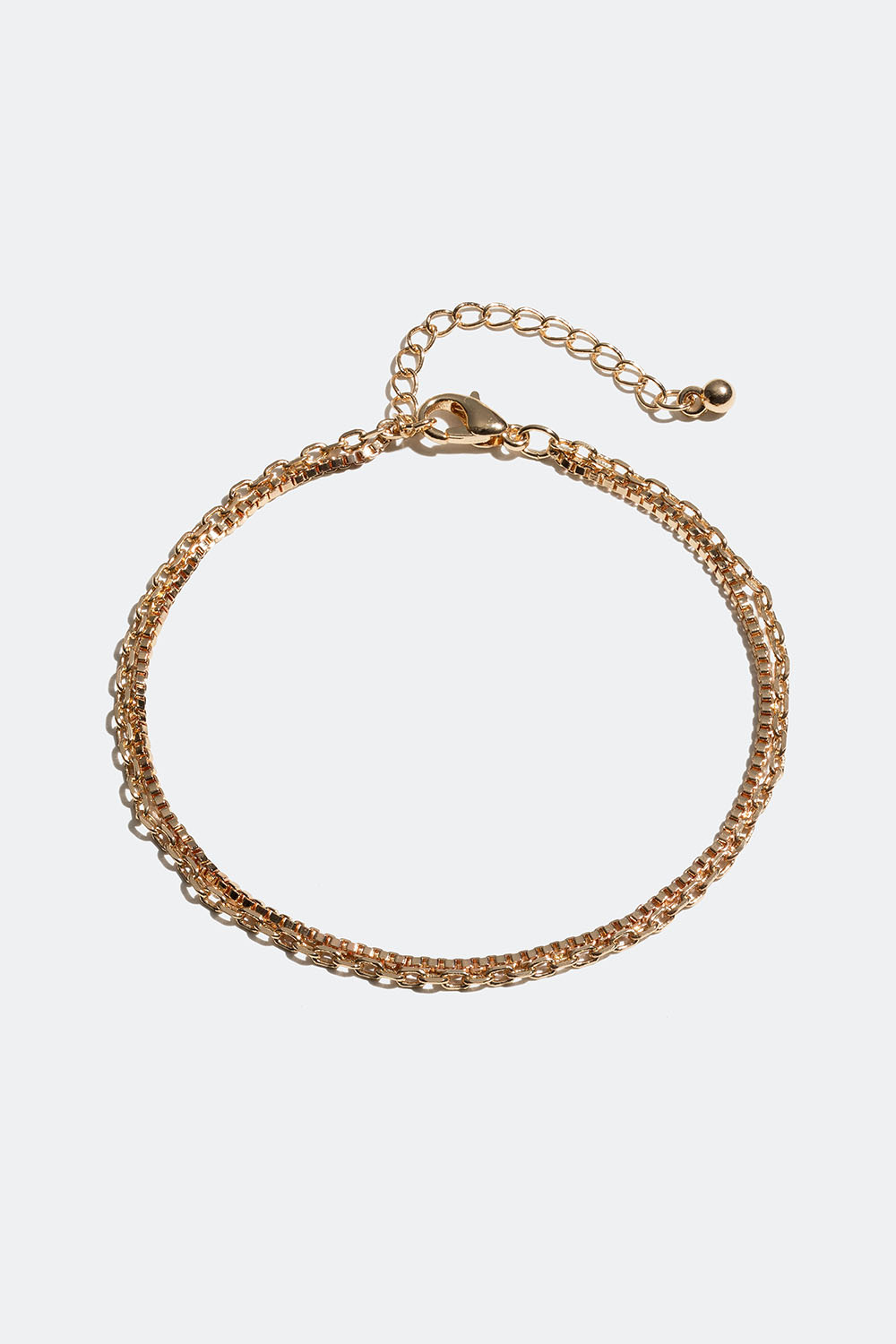 Guldfärgat kedjearmband med dubbla länkar