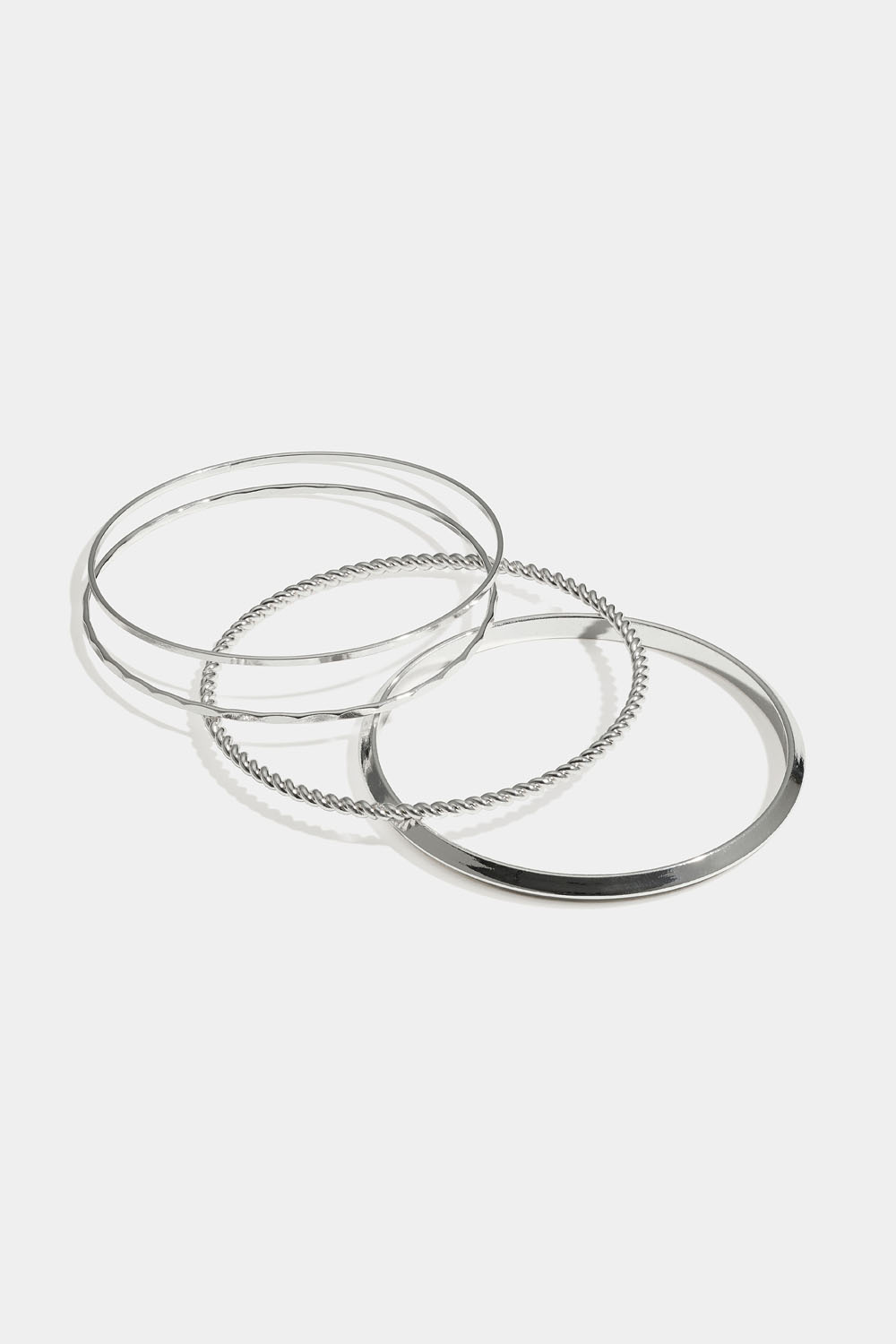 Tunna bangles, silverfärgade, 4-pack