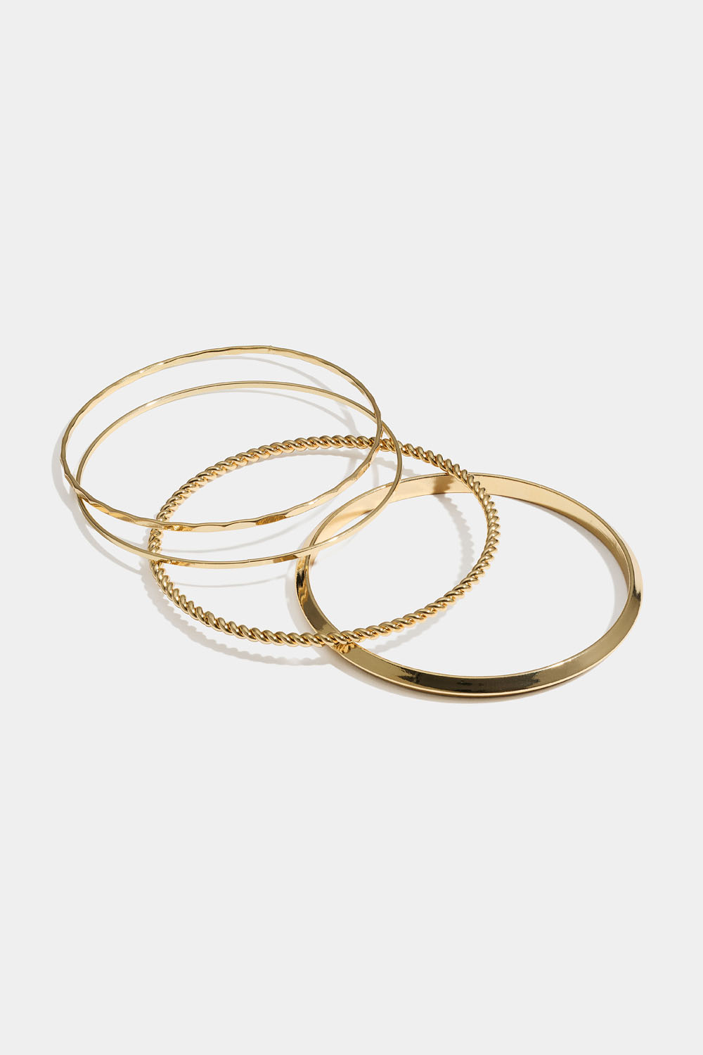 Tunna bangles, guldfärgade, 4-pack