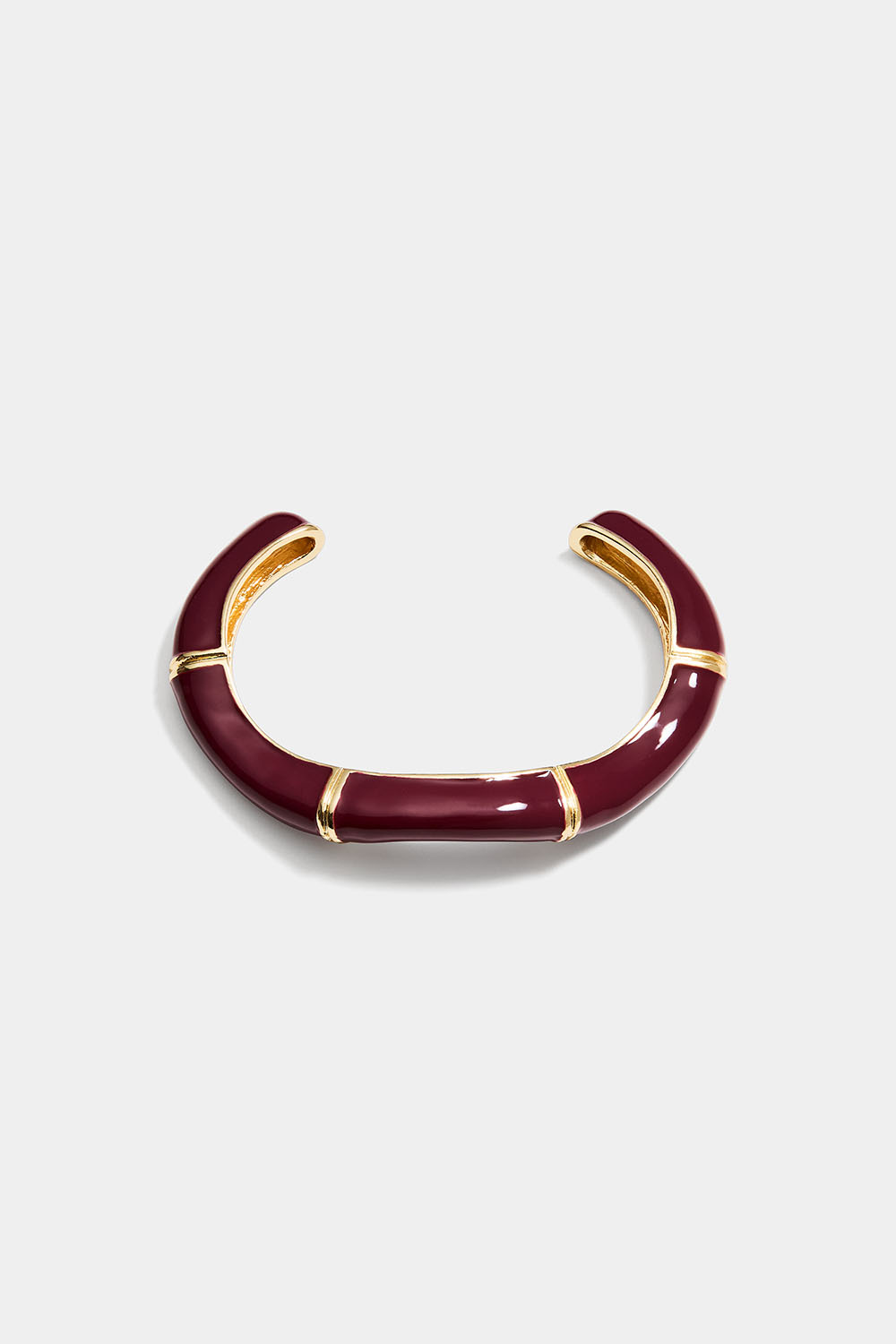 Vinrött cuff-armband i organsisk form