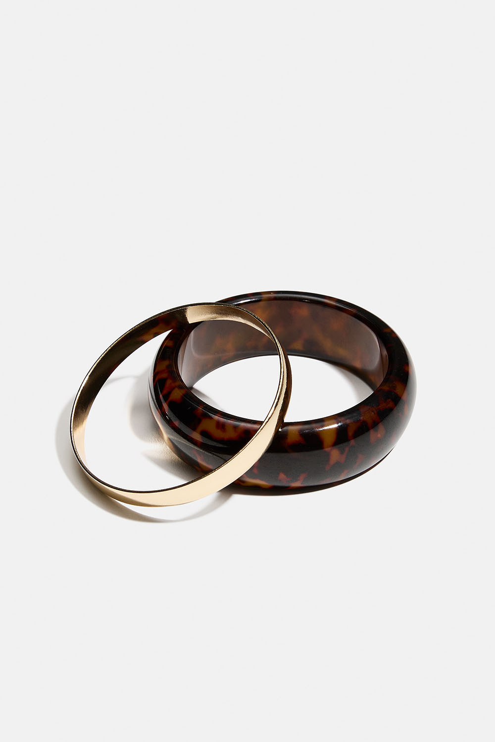 Leopardmönstrad och guldfärgad bangle, 2-pack