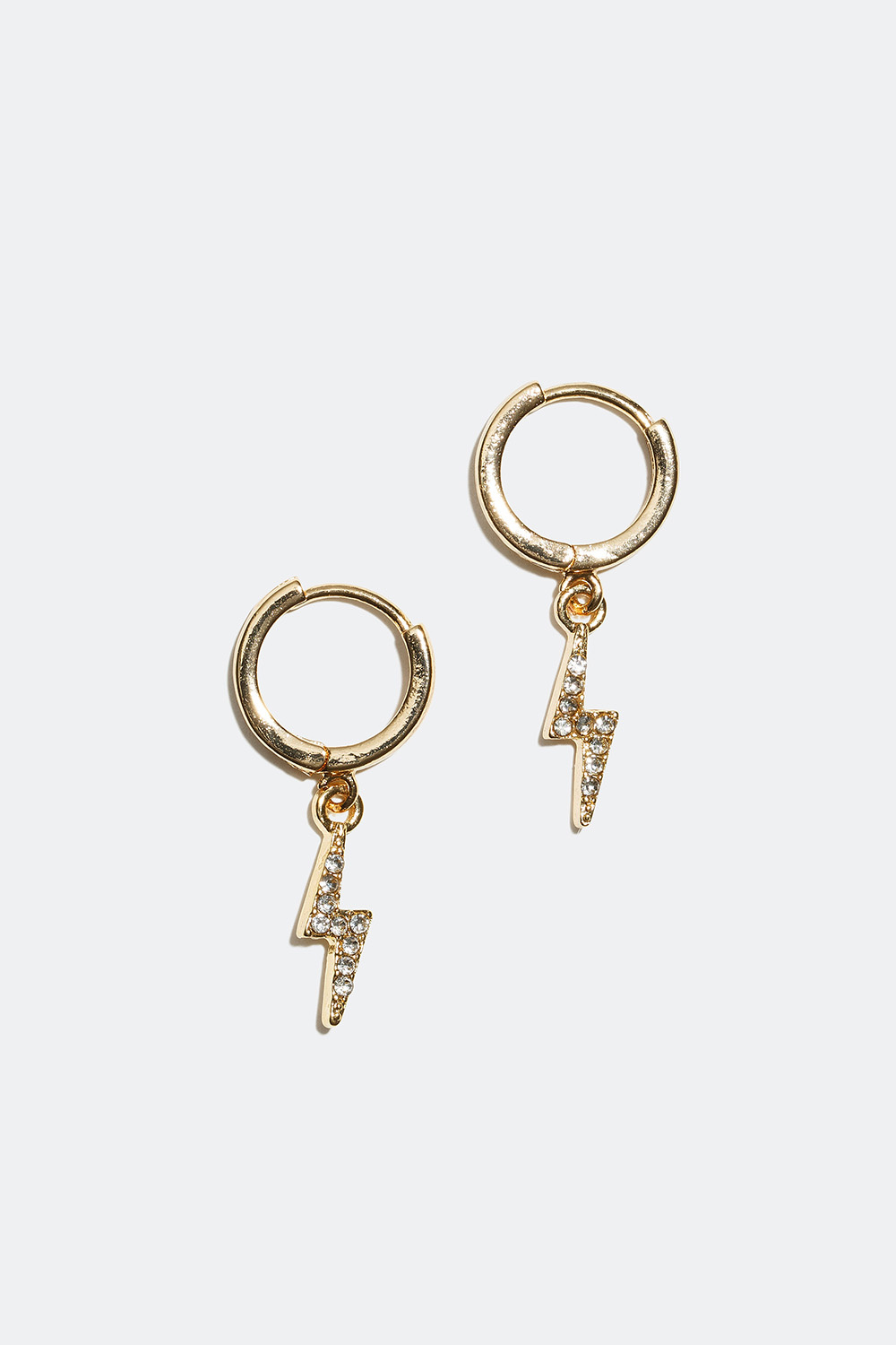 Små hoops med blixtar i strass