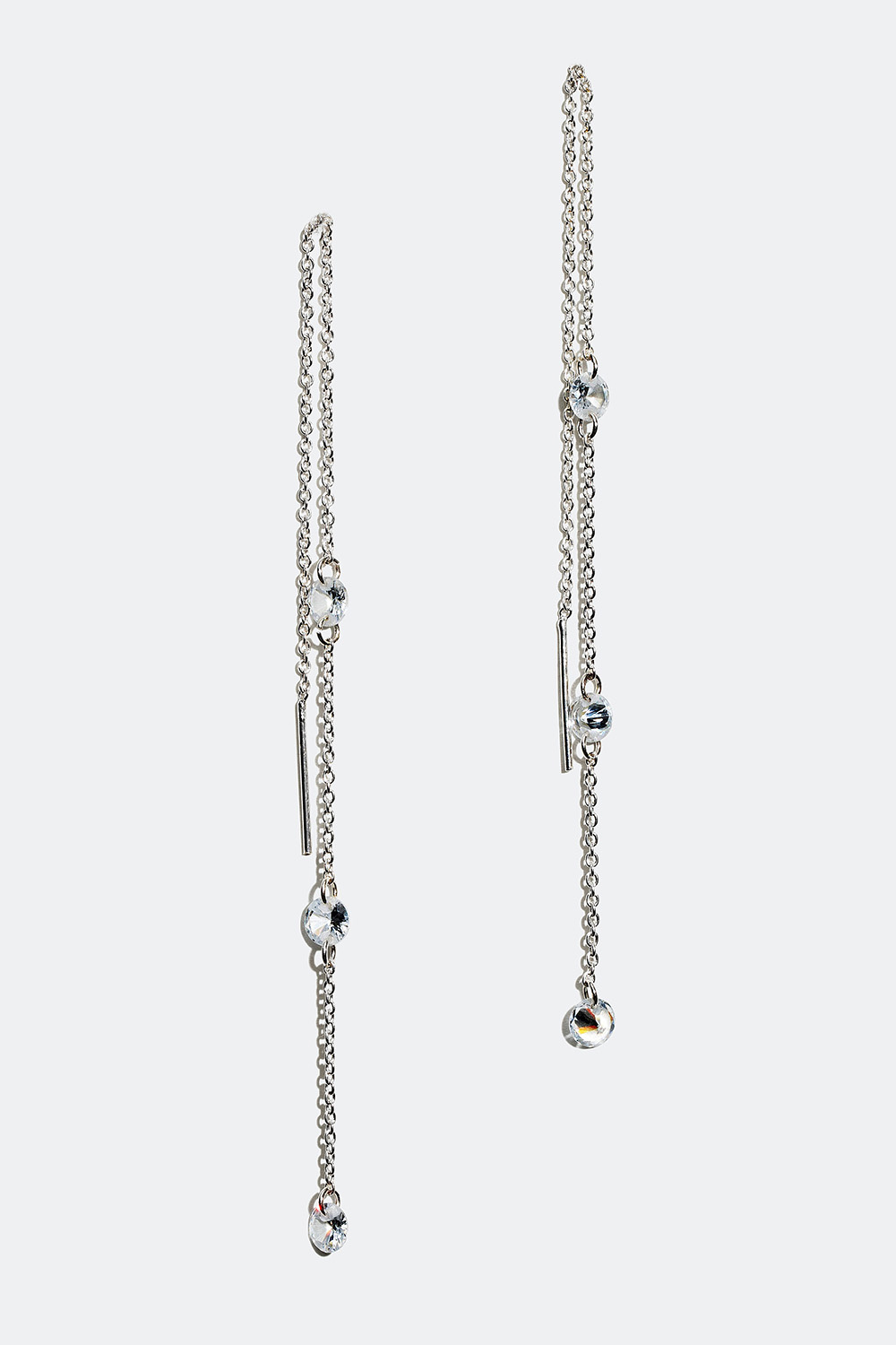 Kedjeörhängen med runda glasstenar