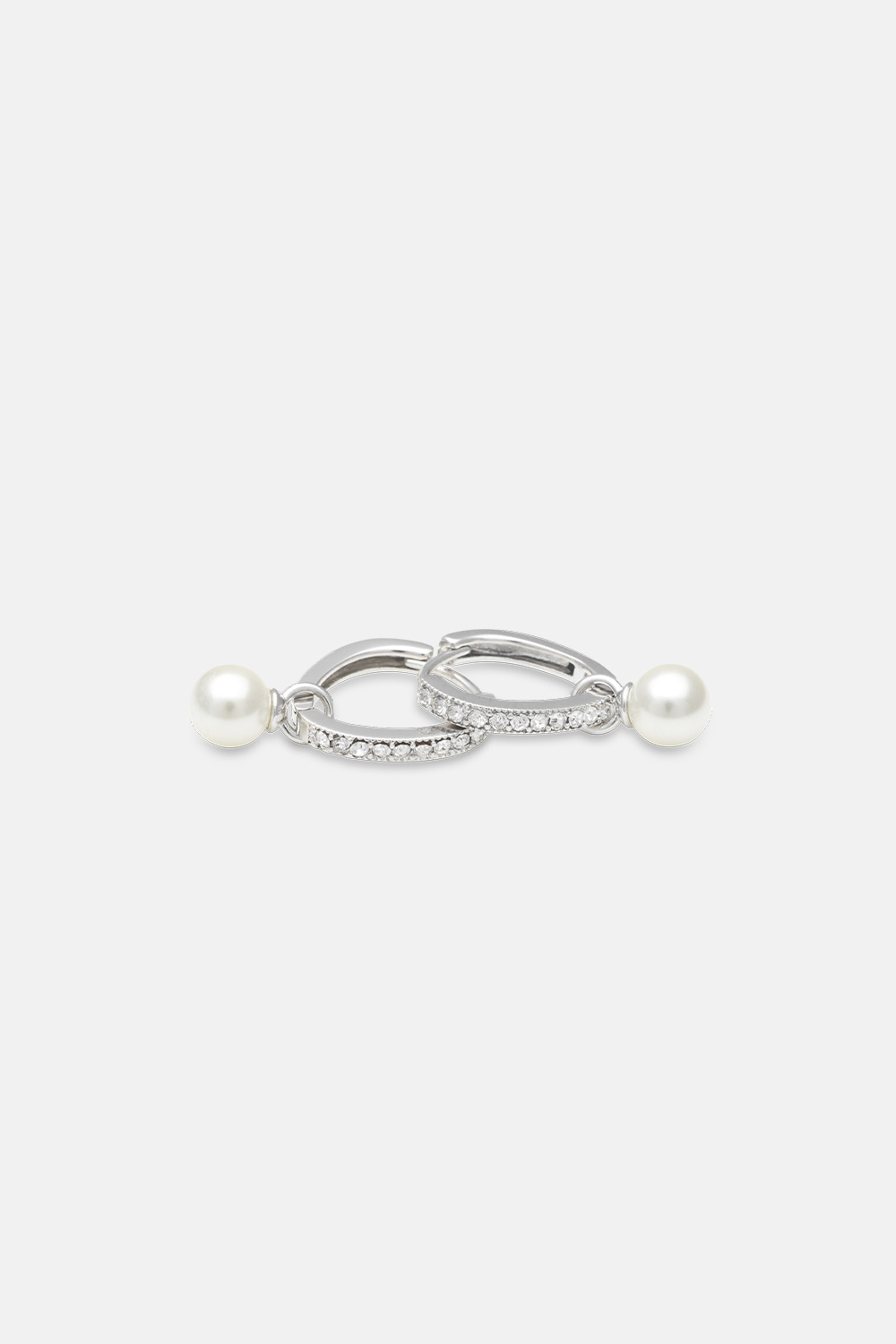 Petite Kennedy hoops earrings - Ivory pearl (Silver)