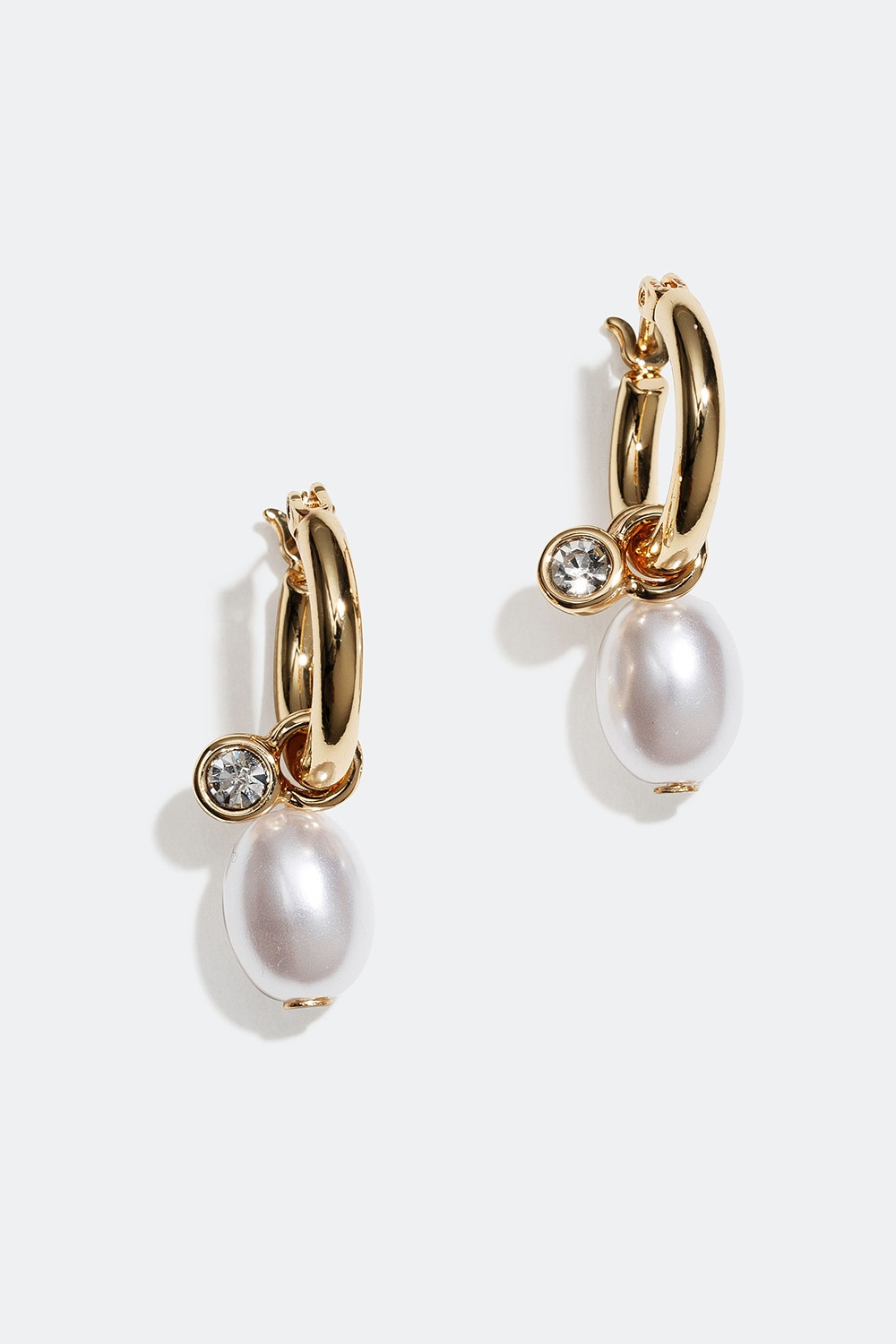 Hoops med pärla och glassten