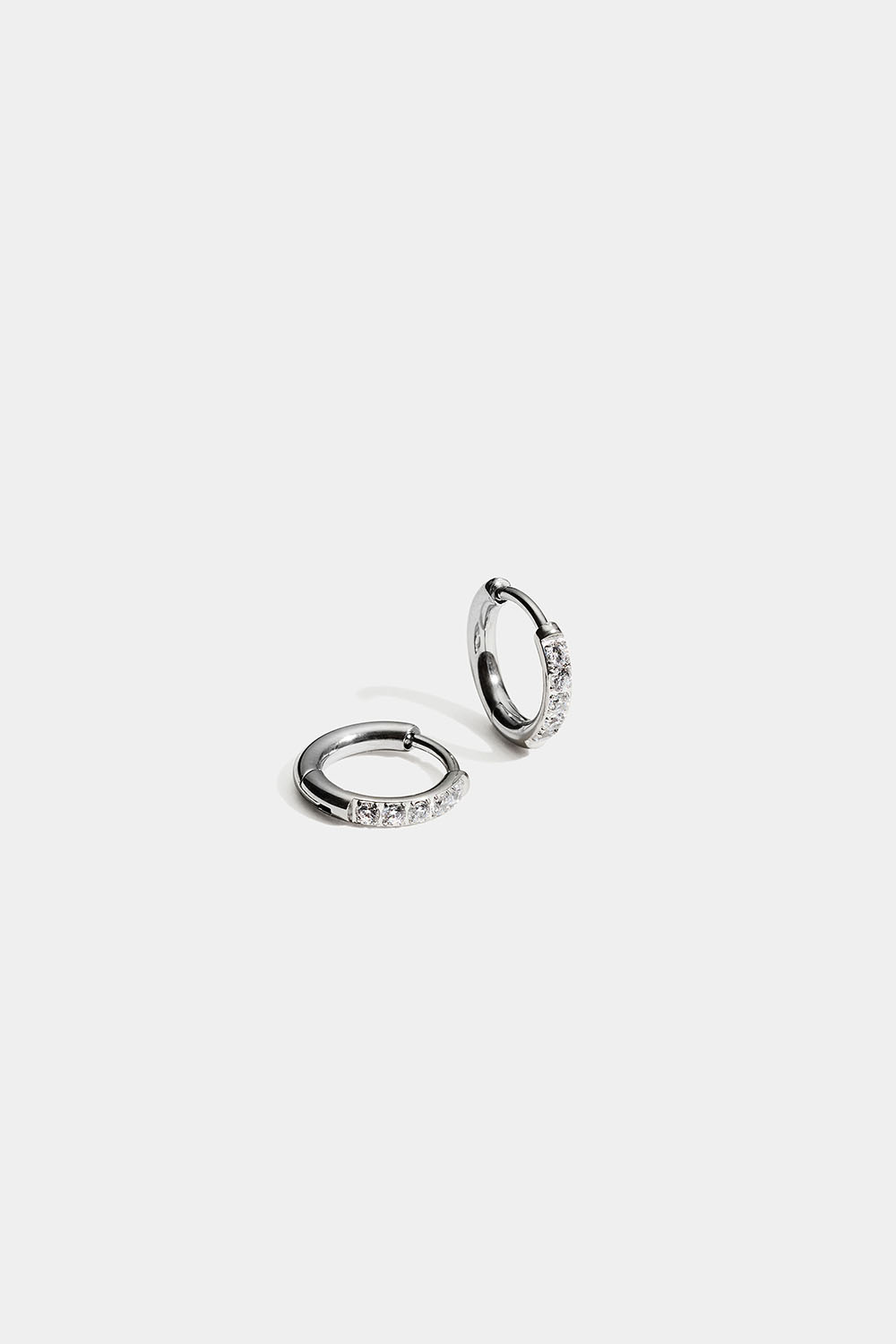Mini hoops i stål med cubic zirconia