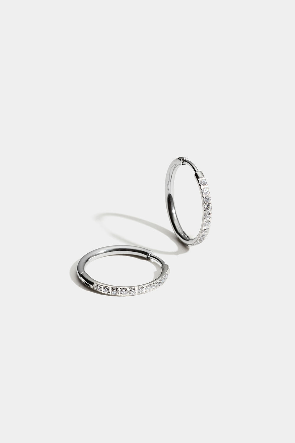 Hoops i stål med cubic zirconia