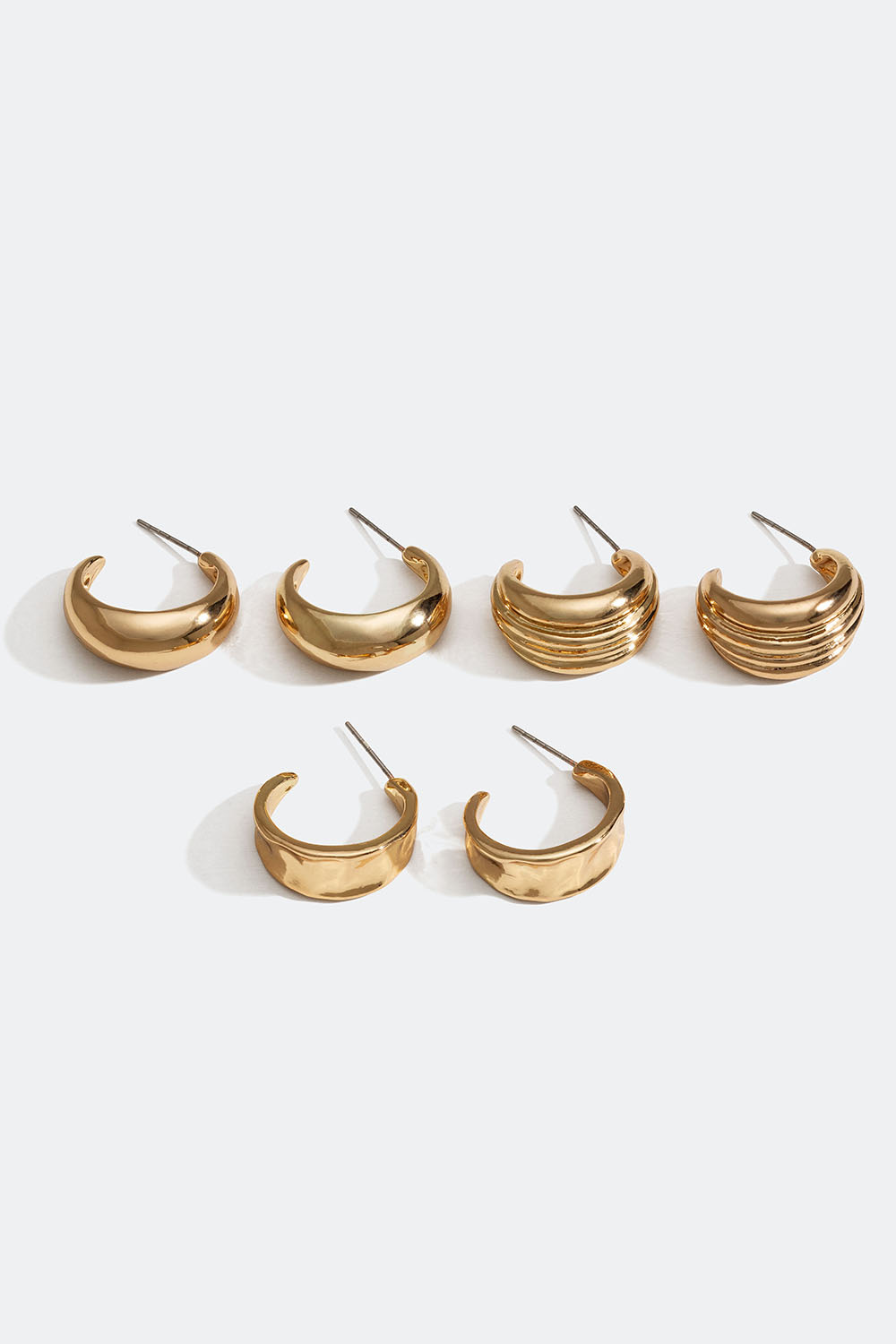 Chunky guldfärgade hoops, 3-pack
