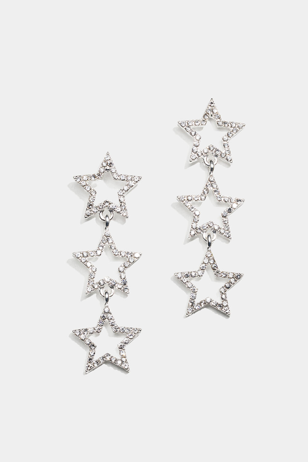 Örhängen med tre stjärnor och strass