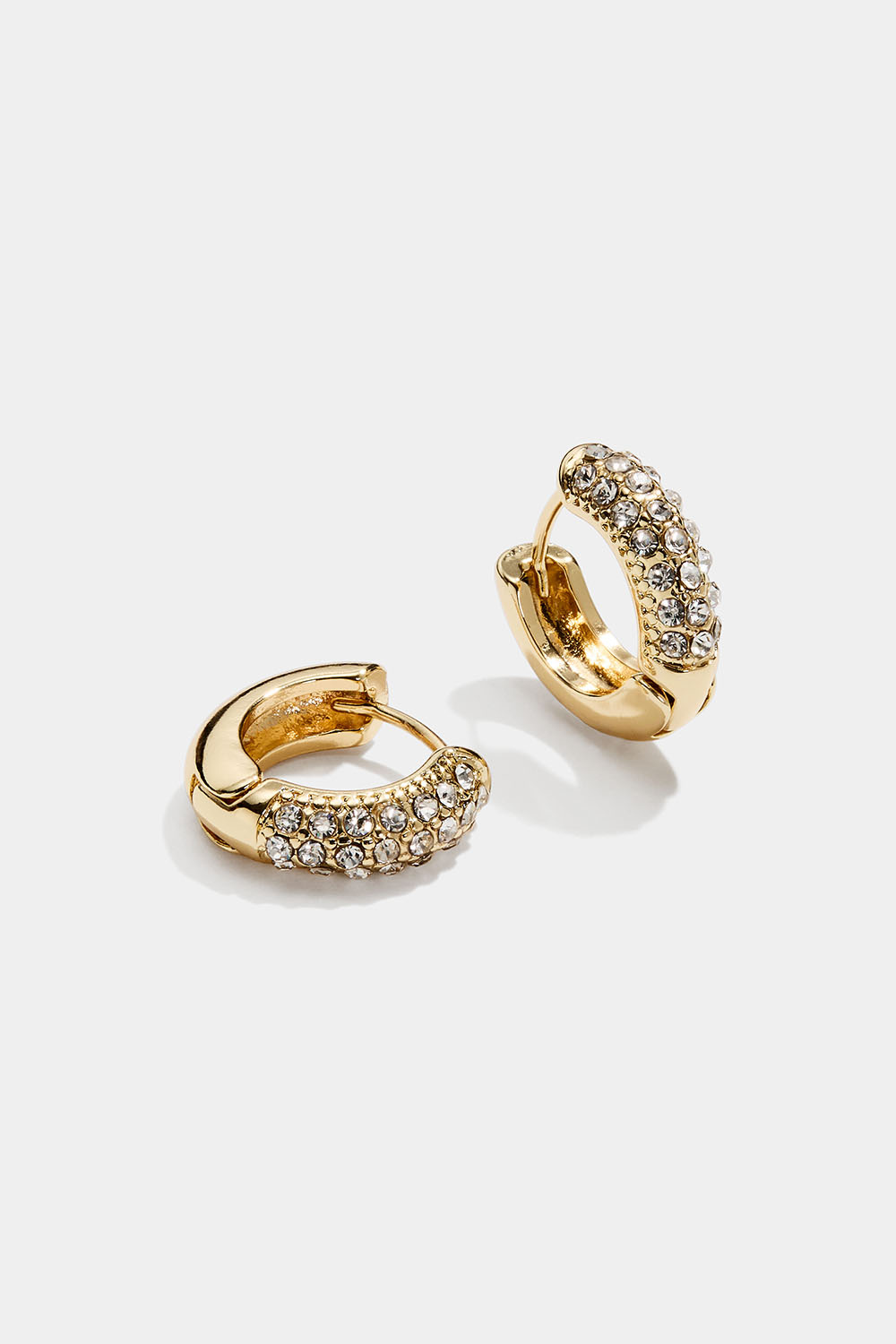 Guldfärgade mini hoops med strass