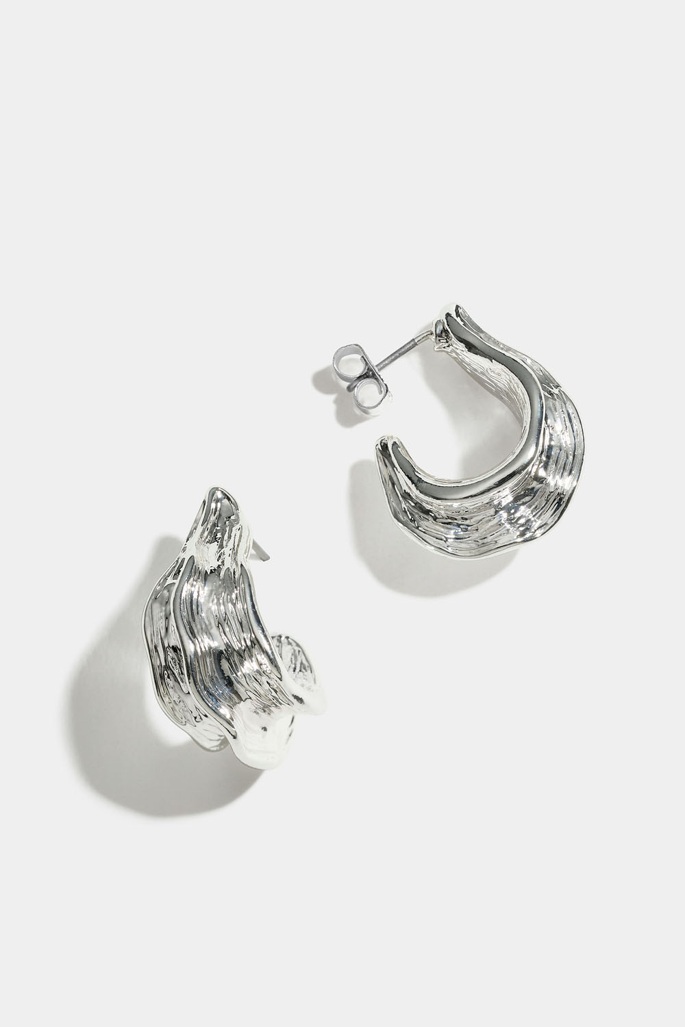 Irreguljära hoops, silverfärgade