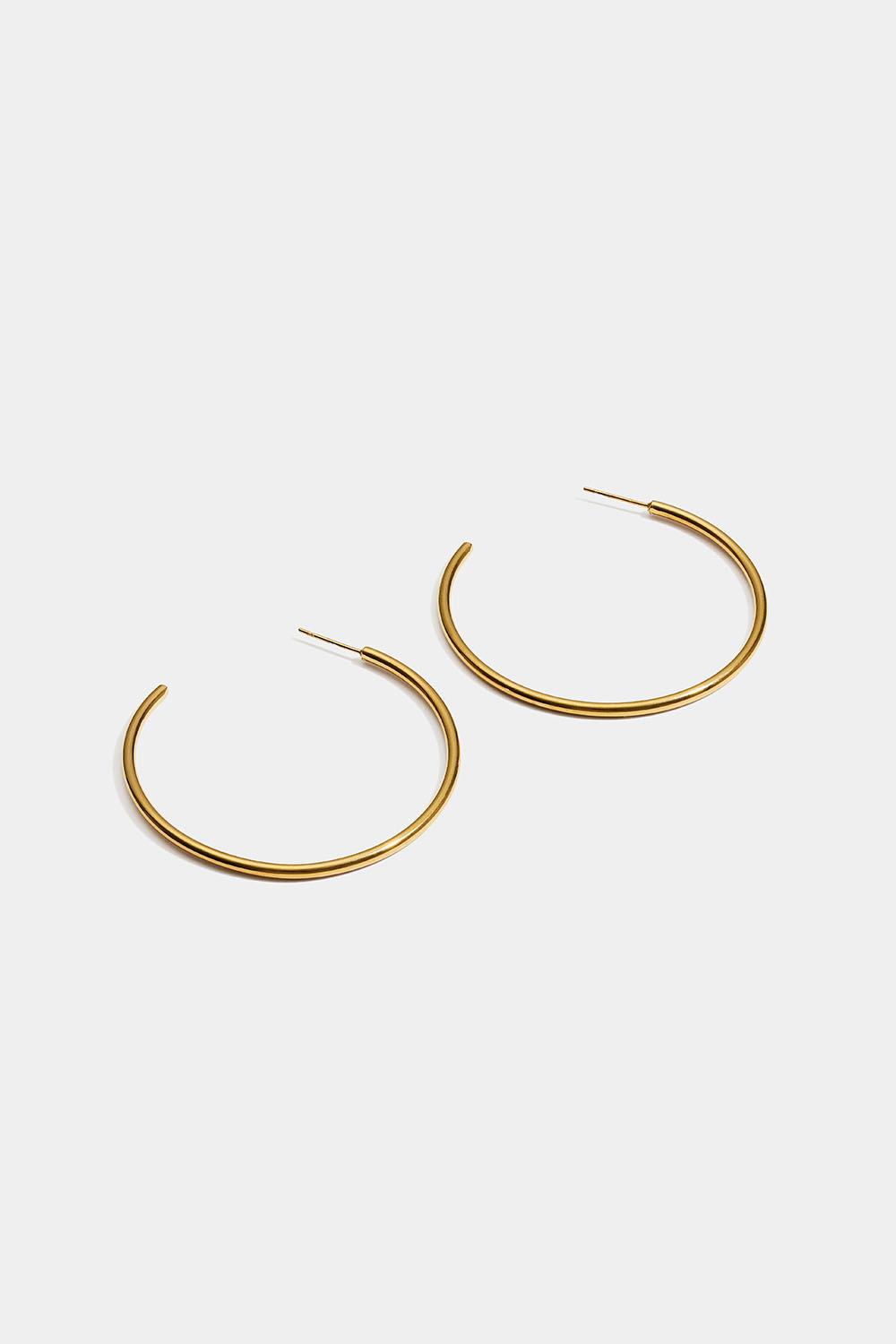 Stora hoops i stål med 18k guld