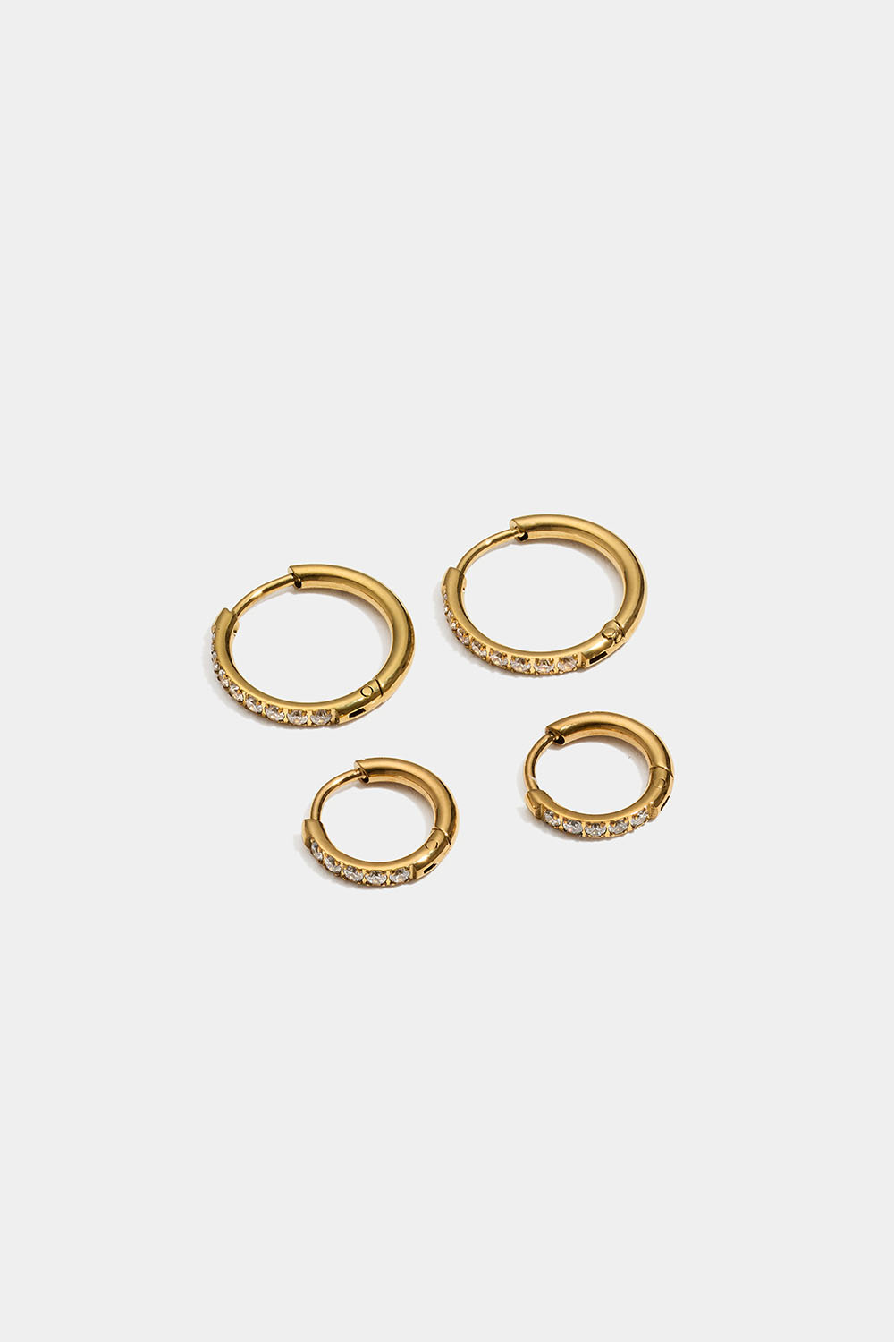 Hoops i  stål med 18k guld, 2-pack