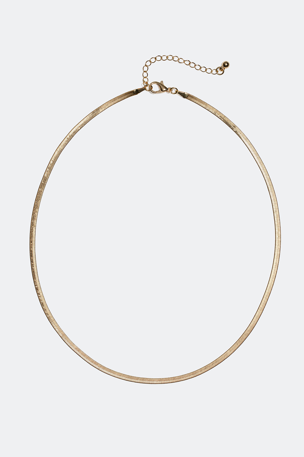 Platt guldfärgat kedjehalsband