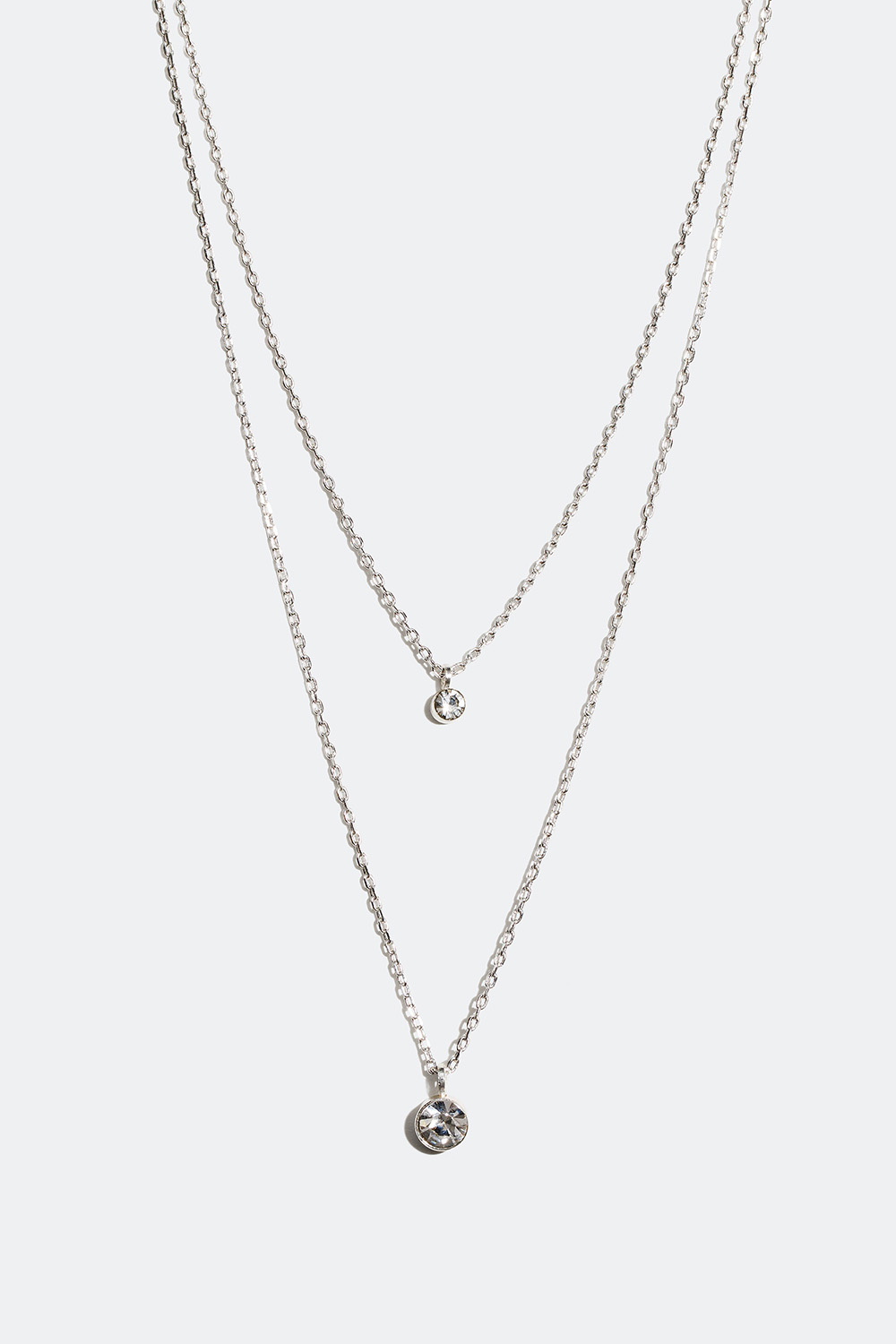 Dubbelhalsband med två små glasstenar