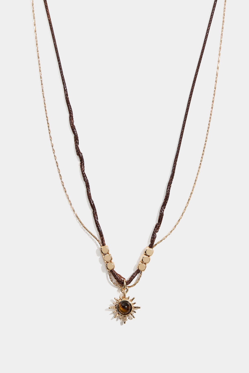 Halsband med sol och tigeröga kvarts