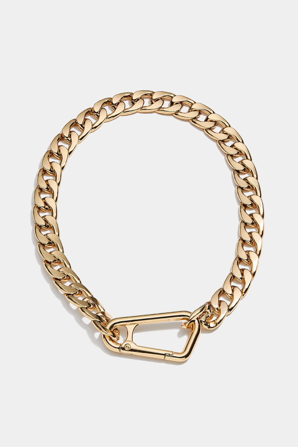 Guldfärgat grovt kedjehalsband med kabinhake