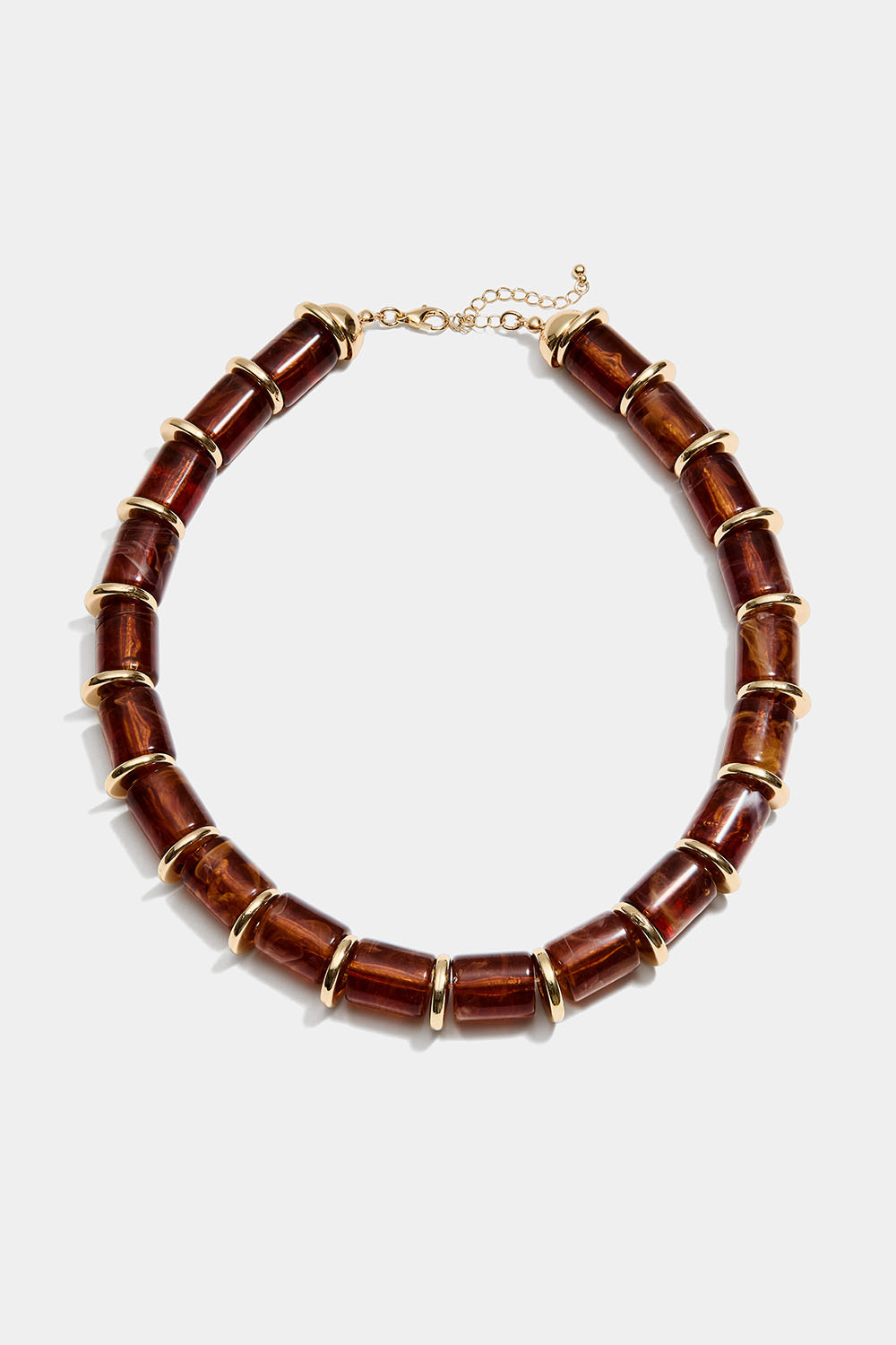 Halsband i bärnstensimitation