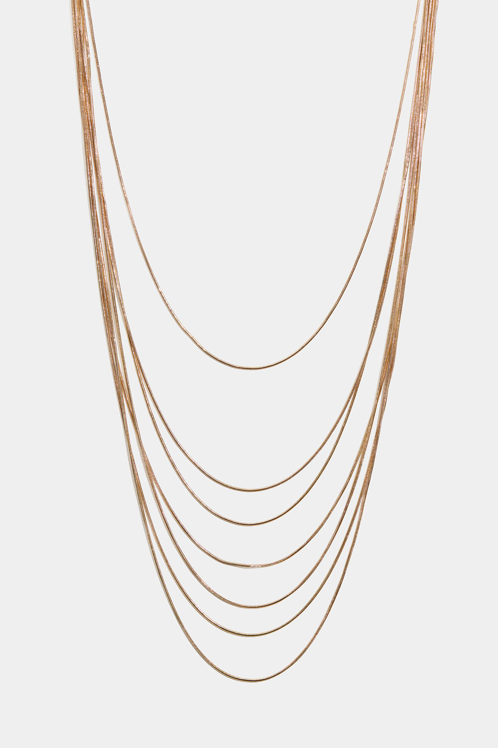 Guldfärgat multihalsband med rundad kedja